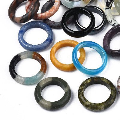 Natural & Synthetic Mixed Stone Plain Band Ring for Women X-G-N0326-99-1
