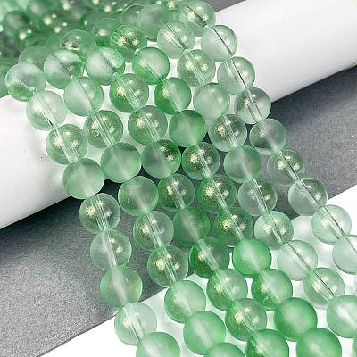 Frosted Transparent Glass Bead Strands GLAA-P065-8mm-04-1