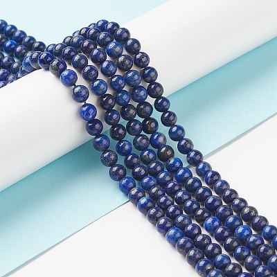 Natural Lapis Lazuli Beads Strands G-G423-6mm-A-1
