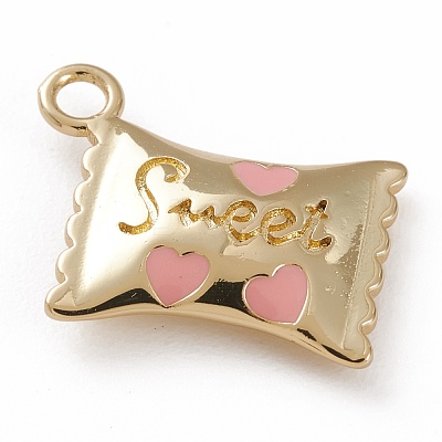 Golden Tone Brass Enamel Pendants KK-H746-01G-1