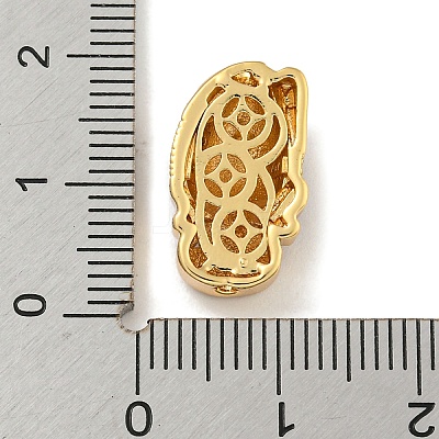 Brass Micro Pave Cubic Zirconia with Resin Beads KK-G493-05G-1