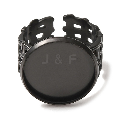 Woven Bezel 304 Stainless Steel Cuff Ring Components SA-CBAD8FA-01EB-05-1