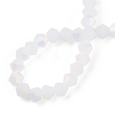 Imitation Jade Bicone Frosted Glass Bead Strands GLAA-F029-JM4mm-A06-1
