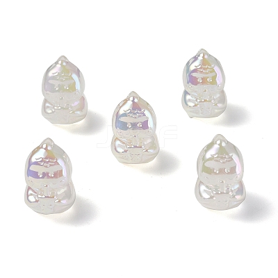 UV Plating Rainbow Iridescent Acrylic Beads PACR-M003-15C-1