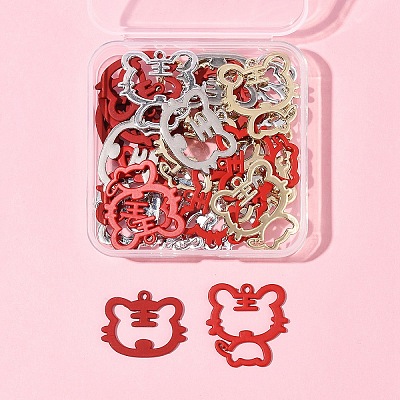 30Pcs 5 Style Spray Painted Alloy Pendants ENAM-FS0002-93-1