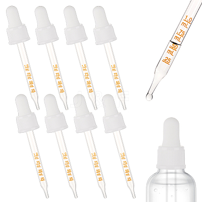 8Pcs Glass & PP Plastic Dropper FIND-OC0003-71-1