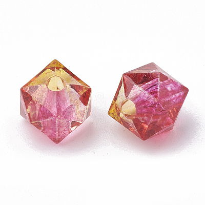 Two Tone Transparent Spray Painted Acrylic Beads ACRP-T005-10mm-26D-1