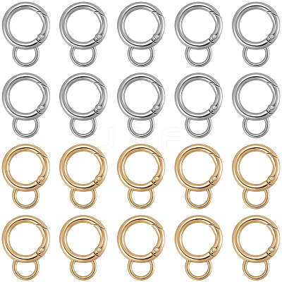 24Pcs 2 Colors Alloy Spring Gate Rings FIND-SC0016-60-1