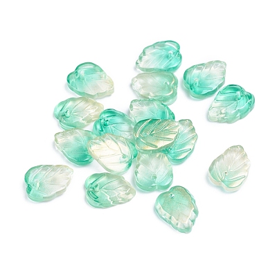 Two-Tone Transparent Glass Charms X-GLAA-H016-15E-1