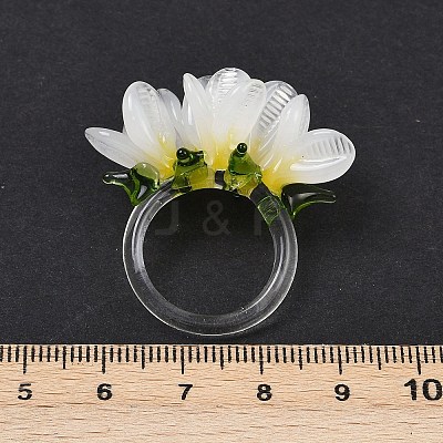 Handmade Lampwork Finger Rings RJEW-P158-01-1