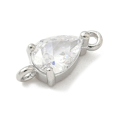 Brass Pave Cubic Zirconia Connector Charms KK-Z120-31P-03-1