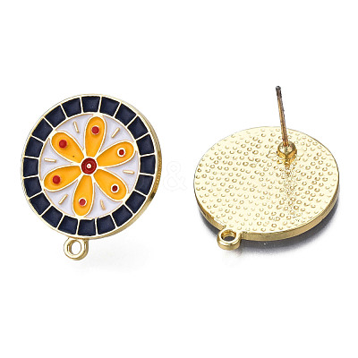 Alloy Enamel Stud Earring Findings PALLOY-N155-113-1