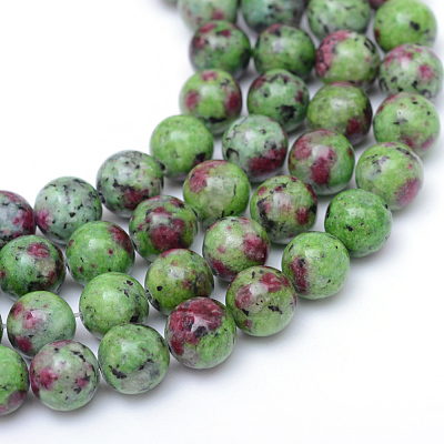 Round Dyed Natural Gemstone Bead Strands X-G-R345-10mm-15-1