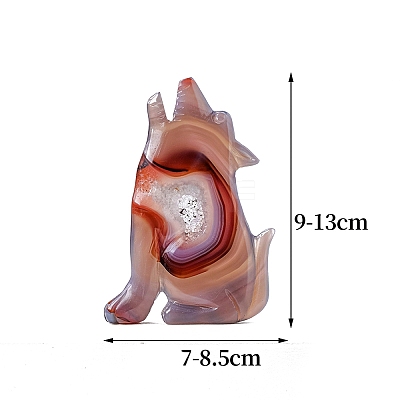 Natural Agate Geode Carved Healing Figurines PW-WG50928-06-1
