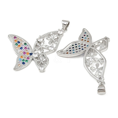 Brass Micro Pave Cubic Zirconia Pendants KK-C109-09B-P-1