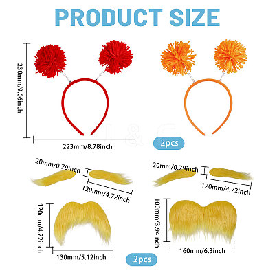 2Pcs 2 Colors Polyester Hair Bands AJEW-CA0004-94-1