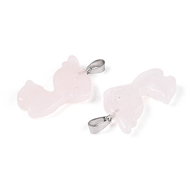 Natural Rose Quartz Pendants G-T144-11D-1