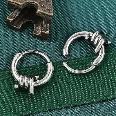 Knot 316 Surgical Stainless Steel Hoop Earrings EJEW-G416-30AS-1