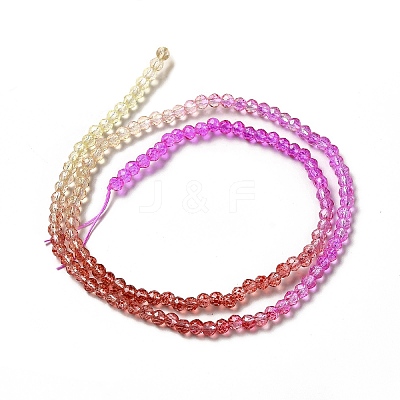 Transparent Gradient Color Glass Beads Strands GLAA-H021-01B-10-1