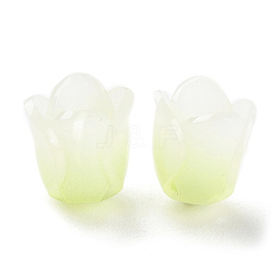 4-Petal Opaque Acrylic Bead Caps X-SACR-D007-08B-1