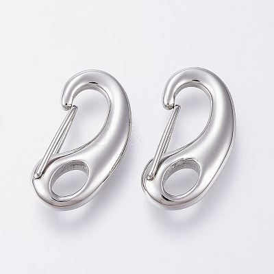 Tarnish Resistant 304 Stainless Steel Push Gate Snap Keychain Clasp Findings X-STAS-G039-03P-1