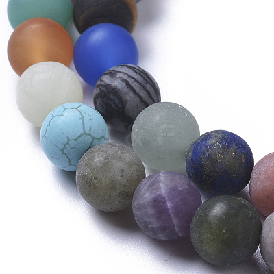 Natural Mixed Gemstone Beads Strands G-F668-09-8mm-1