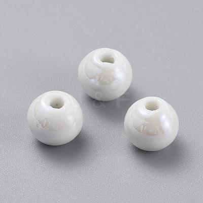 Glazed Porcelain Beads PORC-D001-14mm-04-1