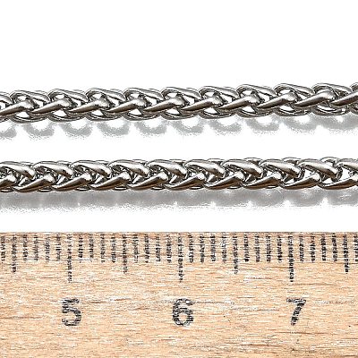 Non-Tarnish 316 Surgical Stainless Steel Wheat Chain Necklaces NJEW-M176-18-B-1