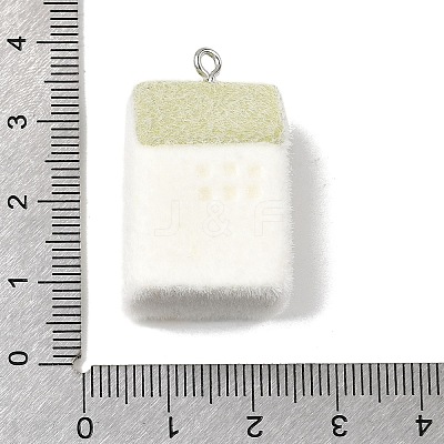 Flocky Opaque Resin Pendants RESI-F062-02F-1