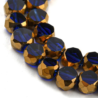 Electroplate Transparent Glass Beads Strands EGLA-G037-02A-HP06-1