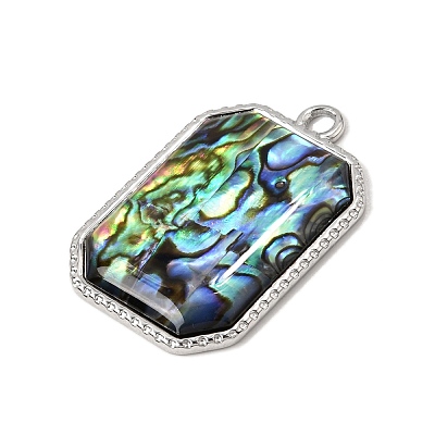 304 Stainless Steel & Natural Paua Shell Pendants SH-CBA7184-01C-P-1