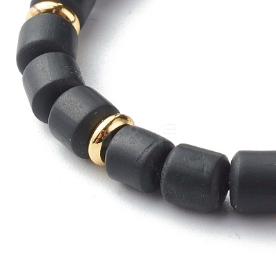 Natural Larvikite Beads Stretch Bracelets BJEW-JB06553-1