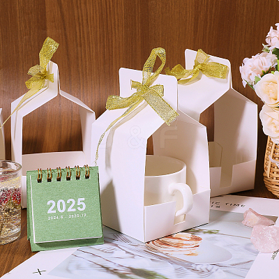Square Blank Paper Gift Storage Boxes with Ribbon CON-WH0089-115-1