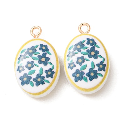 Printed Alloy with Acrylic Pendants AL-CBAE25B-04C-G-1