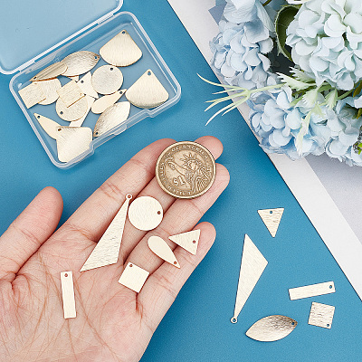 32Pcs 8 Style Brass Pendants KK-SC0003-29-1