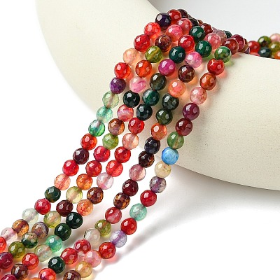 Natural Agate Round Beads Strand G-L084-6mm-08-1