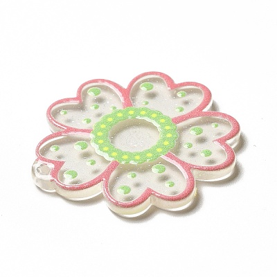 Transparent Printed Acrylic Pendants OACR-B003-02G-1