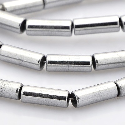 Grade A Electroplate Non-magnetic Synthetic Hematite Column Beads Strands G-M066-02-1