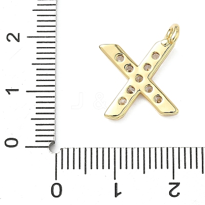 Brass Micro Pave Clear Cubic Zirconia Pendants KK-I476-01G-X-1