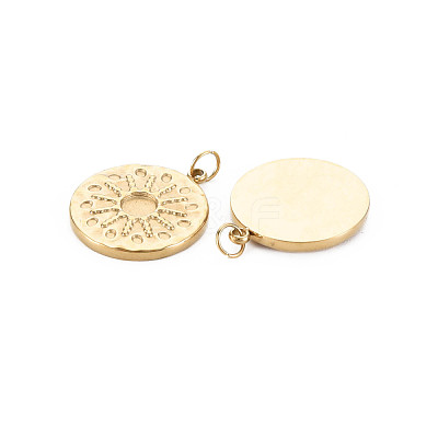 Ion Plating(IP) 304 Stainless Steel Pendant Enamel Settings STAS-N097-200LG-1