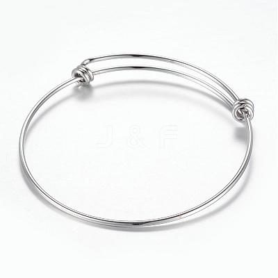Tarnish Resistant Adjustable 304 Stainless Steel Expandable Bangle Making BJEW-G515-05P-1