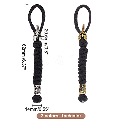 2Pcs 2 Colors Handmade Spartan Nylon Parachute Cord for Men HJEW-DR0001-03-1