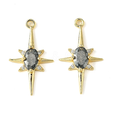 Brass Micro Pave Cubic Zirconia Pendants KK-M277-08G-01-1