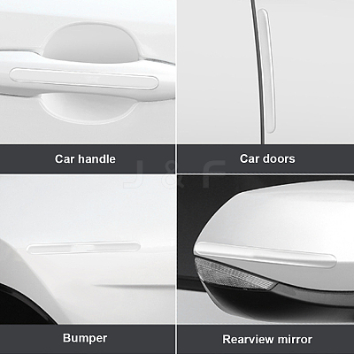 Car Door Handle Bling Plastic Protective Sticker AJEW-WH0518-77-1