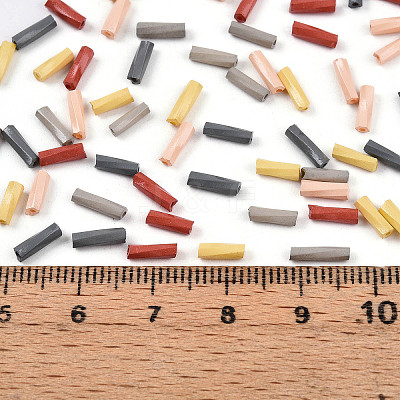 Baking Paint Glass Twist Bugle Beads SEED-N007-24B-1