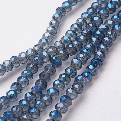 Electroplate Glass Beads Strands EGLA-F124-FR-B01-1