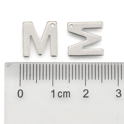 Tarnish Resistant 304 Stainless Steel Letter Charms X-STAS-O072-M-1