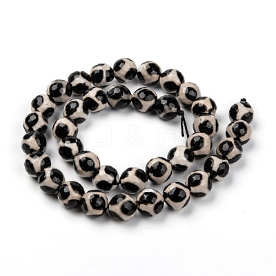 Tibetan Style Turtle Back Pattern dZi Beads X-G-H1453-1-1