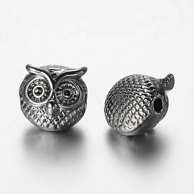 Owl Alloy Beads PALLOY-L161-04B-1