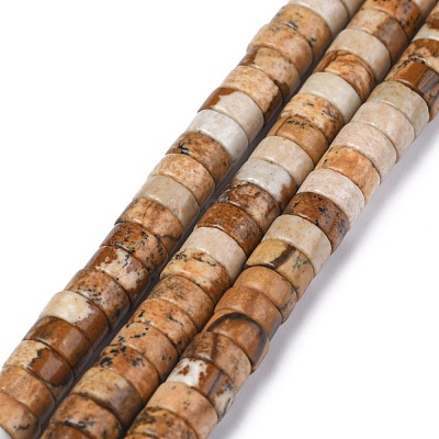 Natural Picture Jasper Beads Strands G-Z006-C28-1